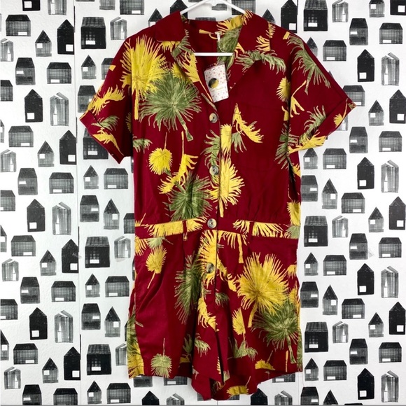 Free People - Romper - NWT Palm Leaf - Picture 2 of 6